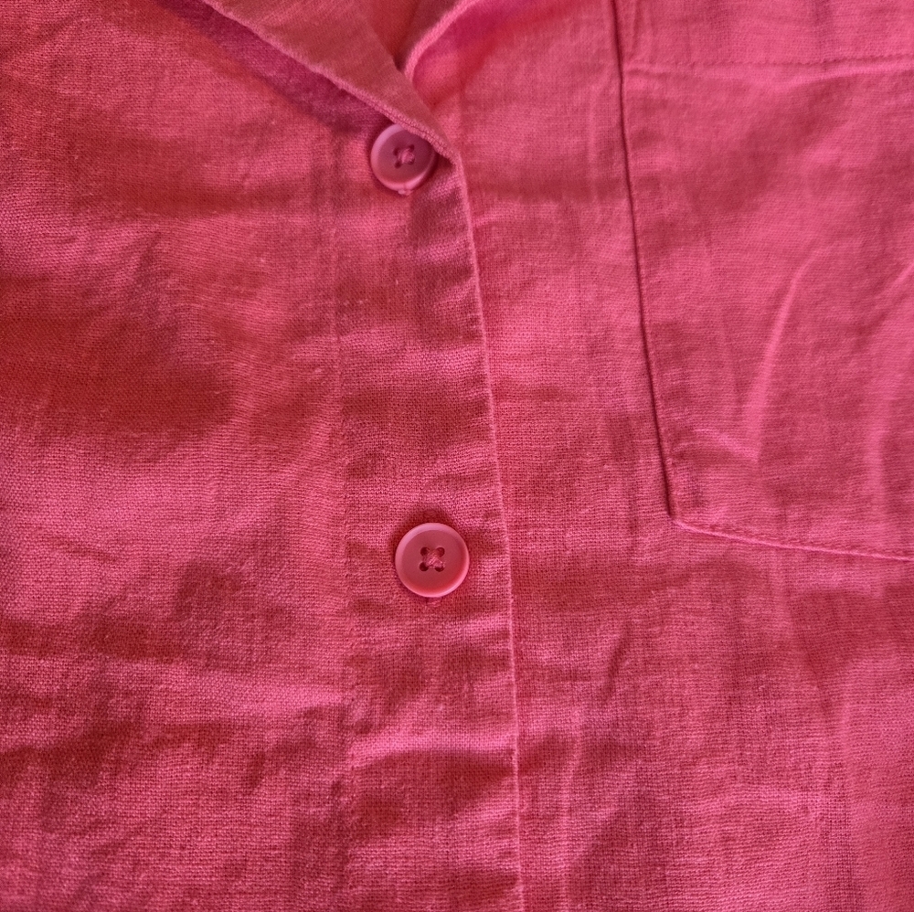 NWT A NEW DAY Coral Button-Up Blouse.Size XXL, 55% Linen - Picture 6 of 10